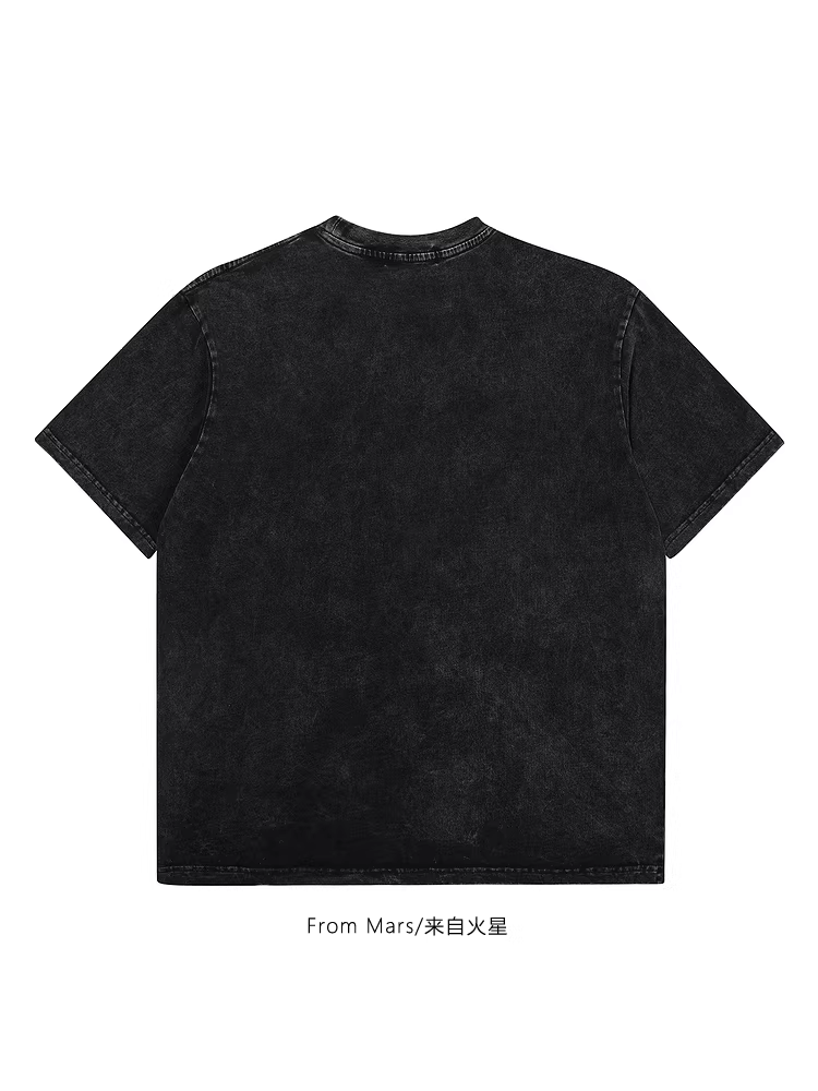 From Mars Dog Squad Summer Animal Print Distressed Washed Loose Trendy Cool Áo thun ngắn tay dành cho nam và nữ