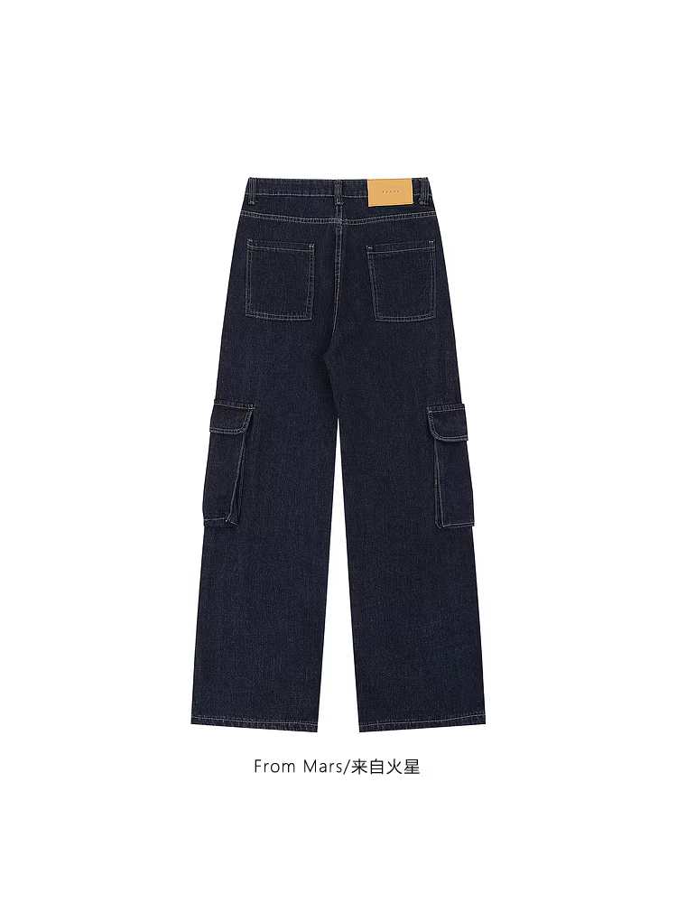 Từ sao Hỏa, mọi thứ sẽ trôi qua. Quần dài denim đa năng, rộng rãi, phong cách thời trang, nhiều túi, kiểu dáng đa năng.
