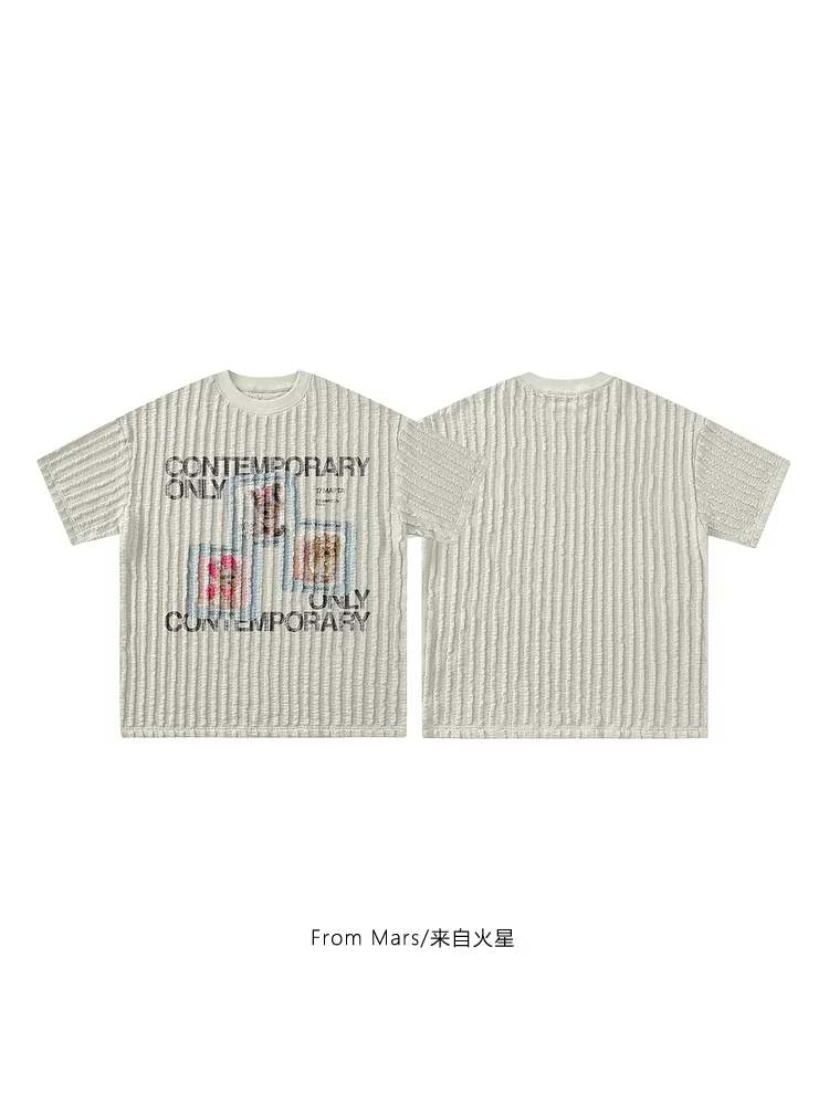 Từ sao Hỏa, phong cách và sang trọng, in hình chú chó con theo phong cách hip-hop Mỹ, áo thun ngắn tay dáng rộng, mặc thường ngày mùa hè dành cho nam và nữ, phong cách bạn trai.