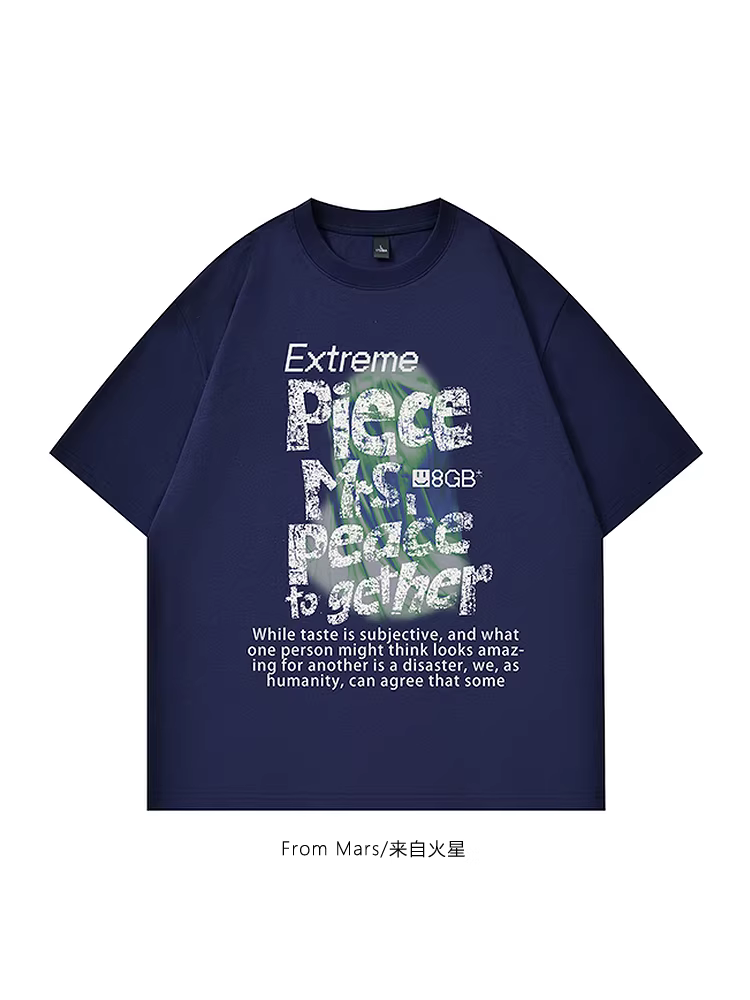 Từ sao Hỏa, phong cách đường phố Nhật Bản cá tính và sành điệu, áo thun ngắn tay dáng rộng, phong cách đường phố Nhật Bản, đa năng, thời trang