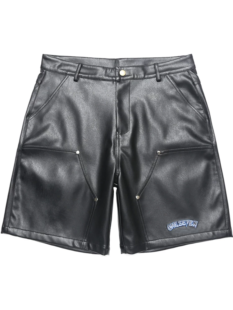 Từ sao Hỏa, quần short thương hiệu thời trang đường phố kiểu Mỹ cực kỳ phong cách, quần da ống rộng, quần rộng phong cách đường phố độc đáo dành cho các cặp đôi.