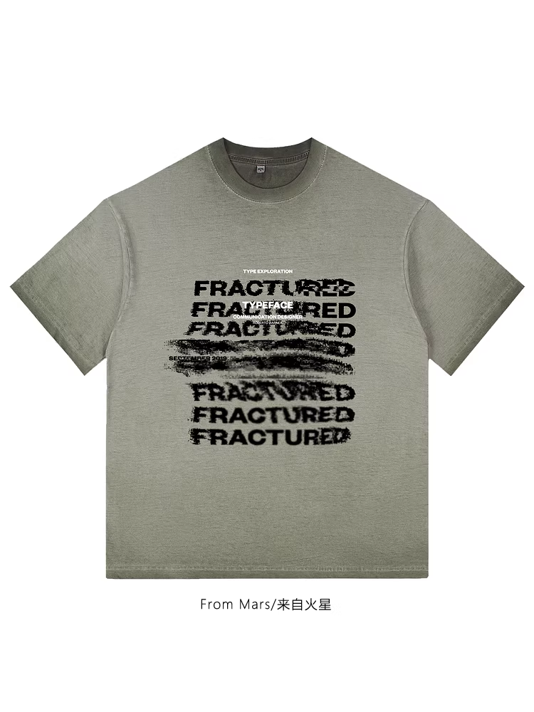 Từ sao Hỏa, nếu sai thì cứ thay đổi nó đi. Áo thun ngắn tay in chữ phong cách đường phố, kiểu dáng cũ kỹ, rộng rãi, đa năng dành cho cả nam và nữ.