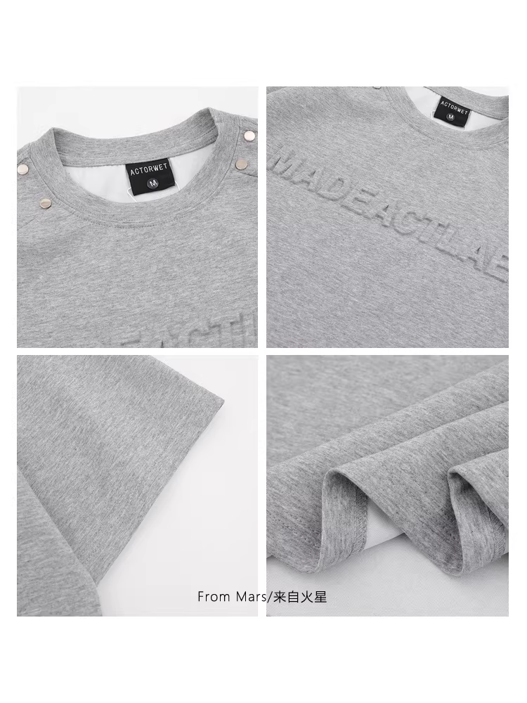 Từ Mars Ưu đãi có thời hạn giới hạn Thương hiệu hợp thời trang Thiết kế chữ màu trơn Áo thun ngắn tay dáng rộng đa năng dành cho cặp đôi