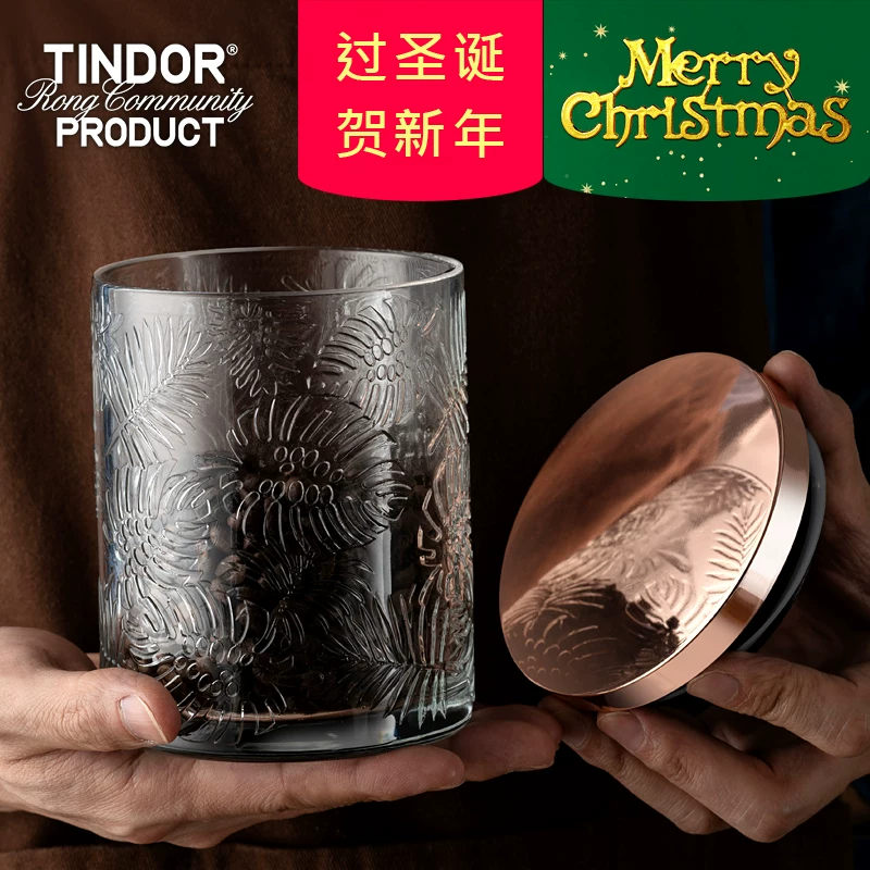 Hũ thủy tinh màu vàng hồng, hộp đựng ngũ cốc, hộp đựng đồ ăn nhẹ chống ẩm dùng trong gia đình, hũ đựng thực phẩm.