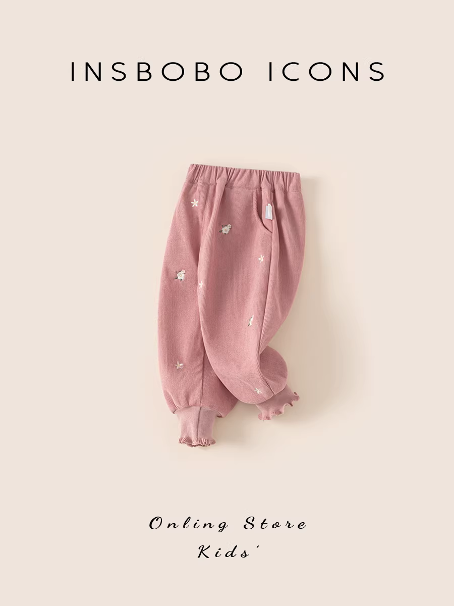 Quần bé gái mùa đông 2025 kiểu mới quần thể thao bé gái quần áo dày mùa thu đông trẻ em quần dài lót lông cừu bé gái