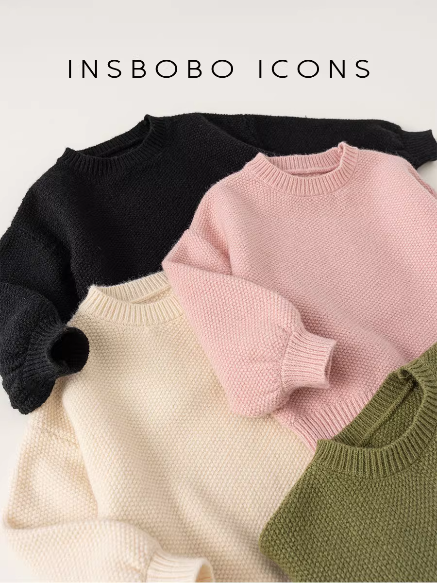 Áo len trẻ em INSbobo phong cách mới đồ dệt kim cho bé trai quần áo mùa xuân quần áo trẻ em mùa xuân trang phục phong cách Hàn Quốc cho bé gái mùa xuân và mùa thu