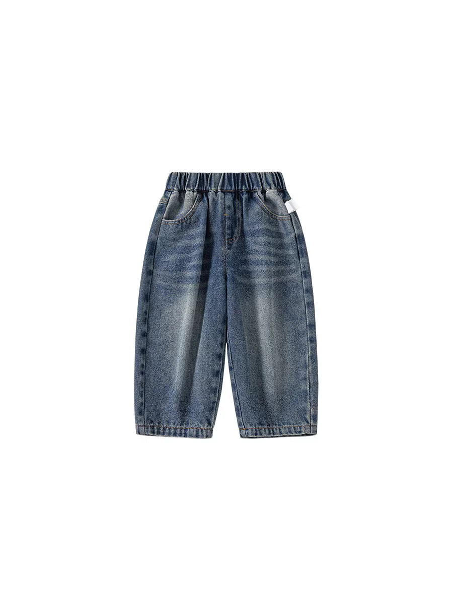 Quần bé trai INSbobo thu đông 2025, quần jean trẻ em xuân thu, quần ống đứng trẻ em thời trang