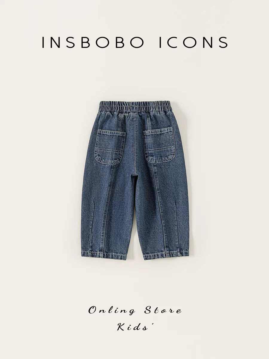 Quần bé trai INSbobo thu đông 2025, quần jean trẻ em mùa xuân thu siêu thời trang, quần dài trẻ em