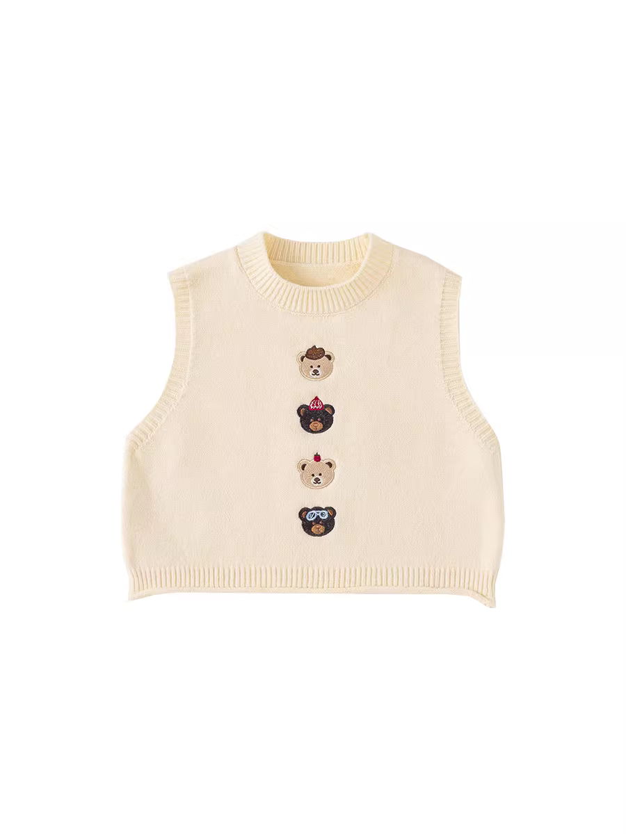 Áo len trẻ em INSbobo, áo gile thu đông bé gái 2025, áo len bé trai kiểu Hàn Quốc, phong cách thường ngày