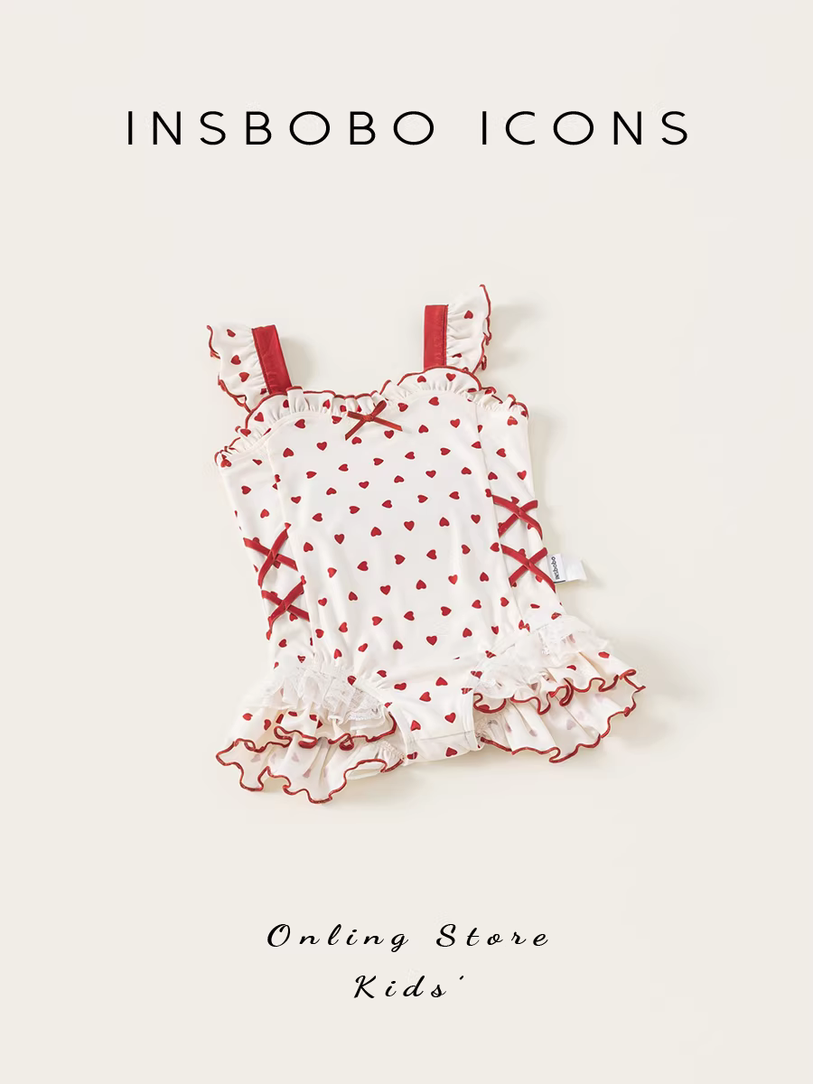 Đồ bơi bé gái INSbobo, bộ đồ bơi trẻ em mùa hè 2025, kiểu dáng thời trang, áo tắm dây cho bé gái