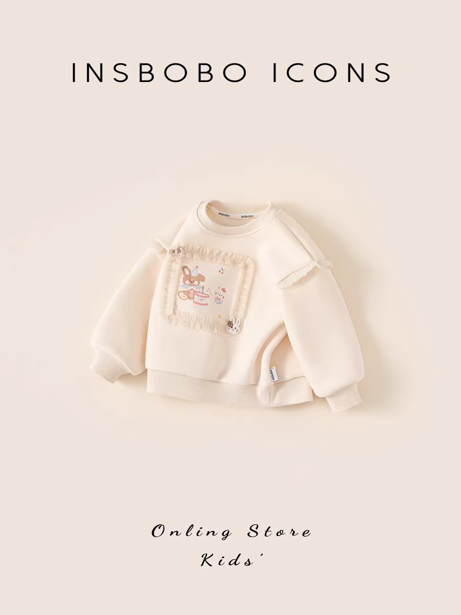 Áo len INSbobo cho bé gái mùa đông 2025, kiểu dáng mới dày dặn, thời trang thu đông, quần áo trẻ em