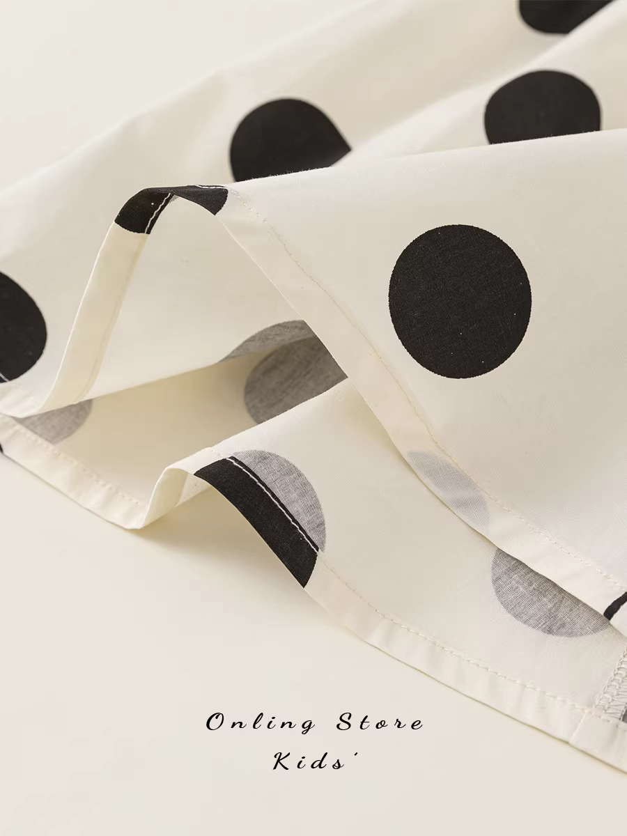 Váy bé gái hè 2025 thời trang chấm bi, váy trẻ em phong cách, váy bé gái công chúa thường ngày INSbobo