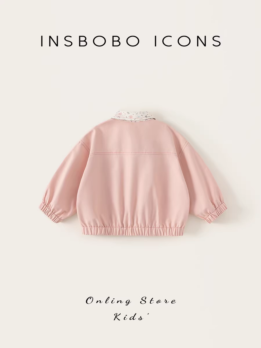 Áo khoác bé gái INSbobo mùa thu kiểu mới áo denim bé gái quần áo trẻ em quần áo thời trang mùa thu cho bé gái