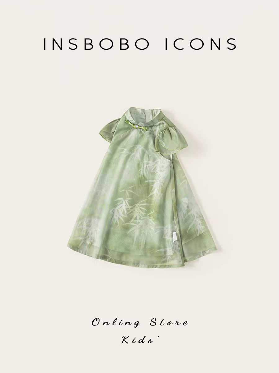 INSbobo bé gái Hanfu mùa hè kiểu mỏng, trang phục truyền thống Trung Hoa, bộ đồ mùa hè sớm năm 2025, đầm trẻ sơ sinh thoáng khí