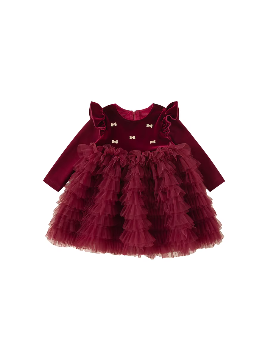 Váy bé gái INSbobo mùa thu đông mới dày dặn váy bé gái một tuổi mùa đông váy bé gái xinh xắn