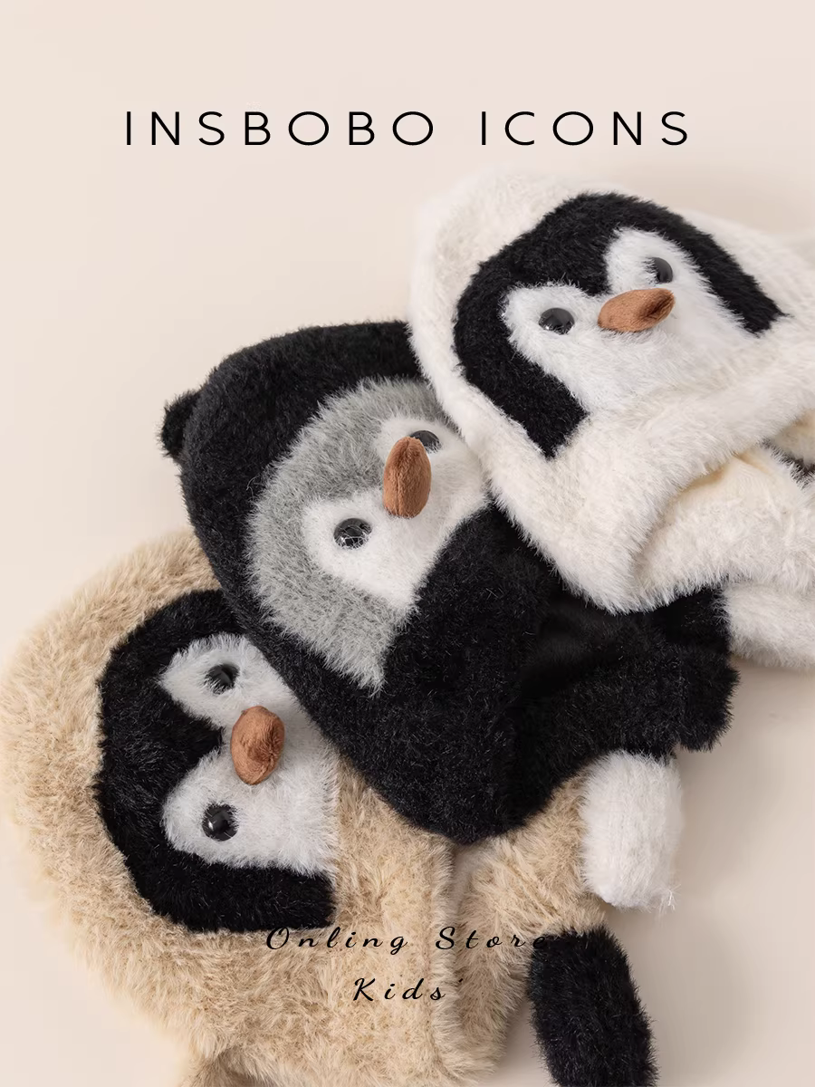 Mũ len trẻ em INSbobo mùa đông 2025, mũ len bé gái kiểu mới, mũ bé sơ sinh mùa thu đông, mũ giữ ấm bé trai