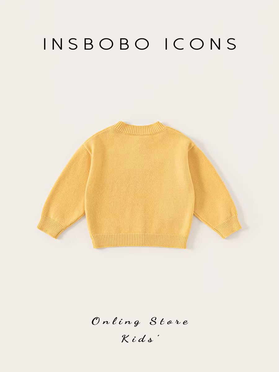 Áo len bé gái INSbobo thu đông 2025, áo dệt kim mới, áo khoác bé gái, thời trang trẻ em