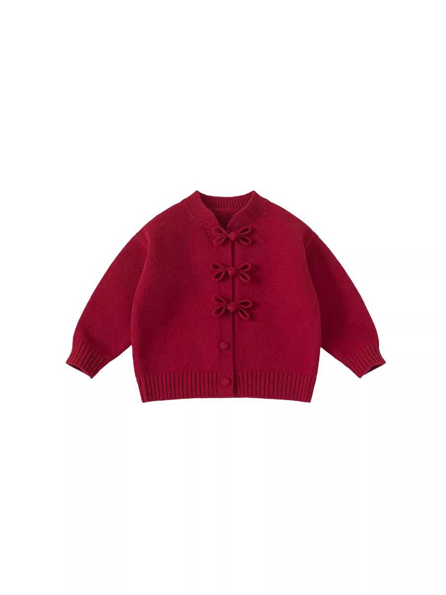 INSbobo bộ đồ Tang dành cho bé gái mùa đông 2025, trang phục Trung Hoa mới cho trẻ em, áo len trẻ em, áo Hanfu mùa thu đông