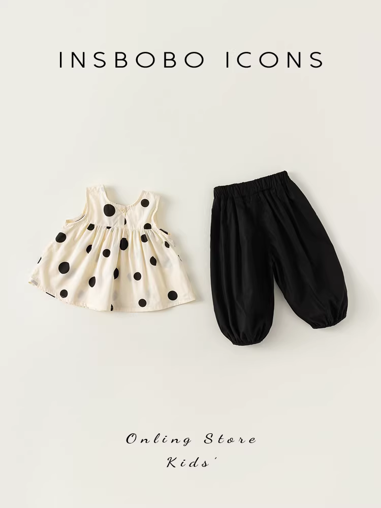 Bộ trang phục hè 2025 cho bé gái, thời trang mới, bộ quần áo trẻ em hot trend mạng xã hội, quần áo trẻ em