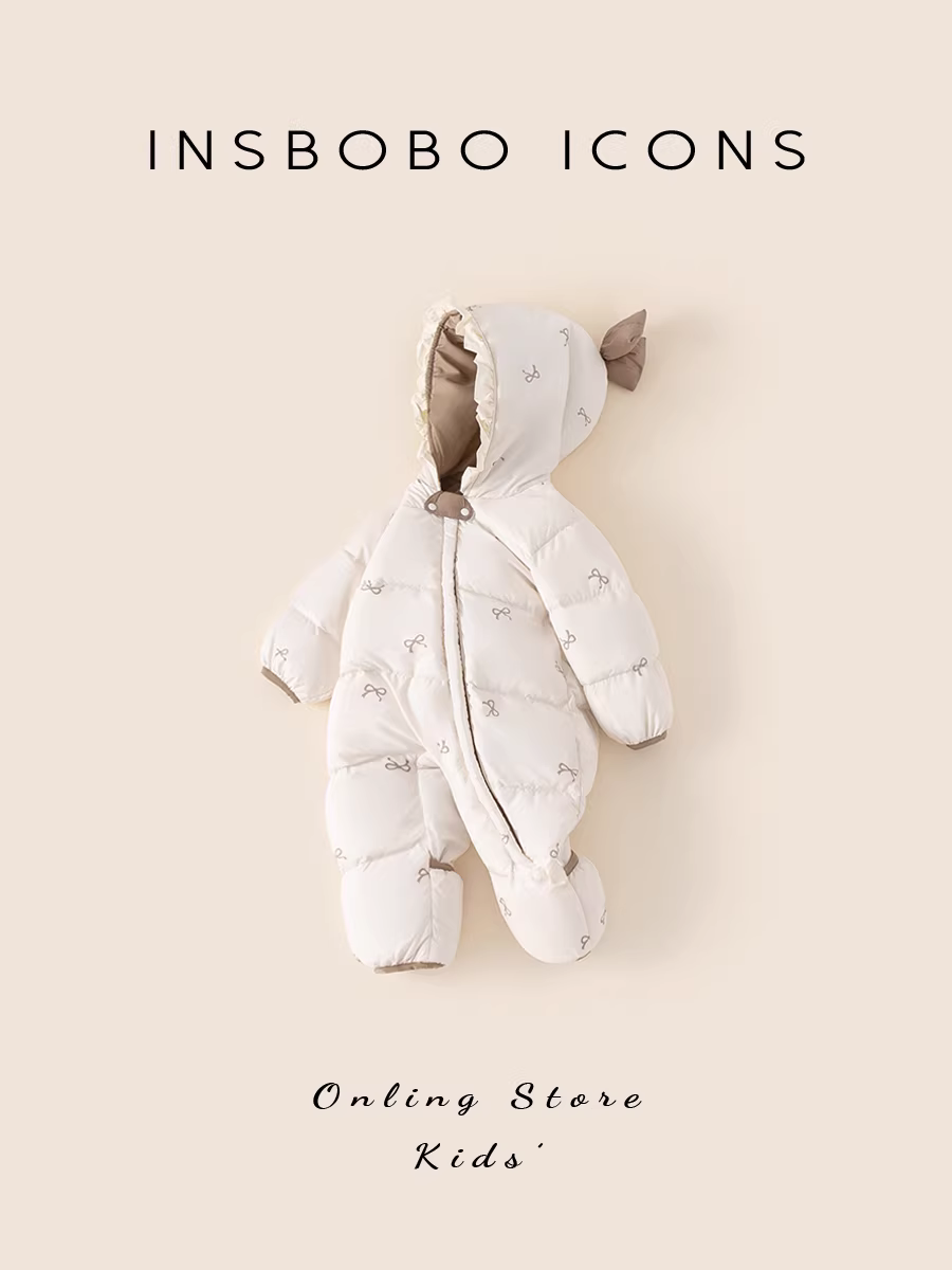 Áo khoác lông vũ cho bé, áo khoác lông vũ cho trẻ sơ sinh, quần áo ấm ngoài trời mùa đông, quần áo mùa đông cho trẻ sơ sinh và trẻ mới biết đi, áo liền quần lông vũ, quần áo dày