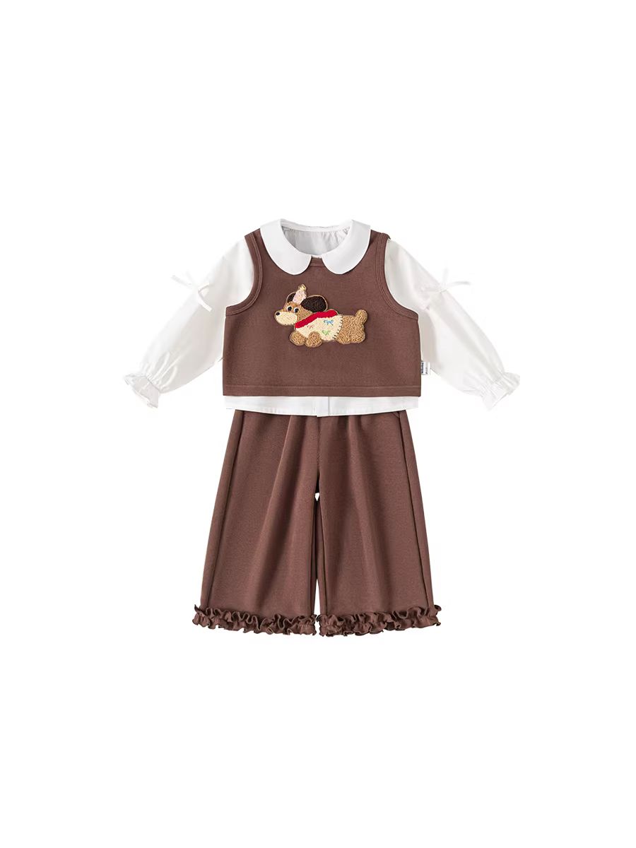 Bộ vest bé gái INSbobo thu đông 2025 kiểu mới, bộ ba gồm áo vest, thời trang trẻ em, mặc xuân thu