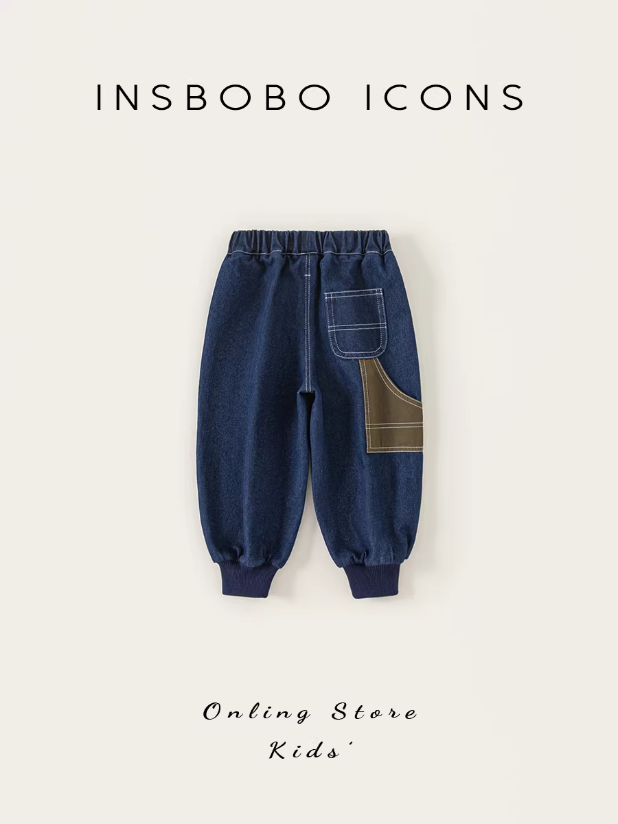 Quần bé trai INSbobo mùa thu quần jean trẻ em 2025 kiểu mới xuân thu quần dài bé siêu thời trang quần áo trẻ em
