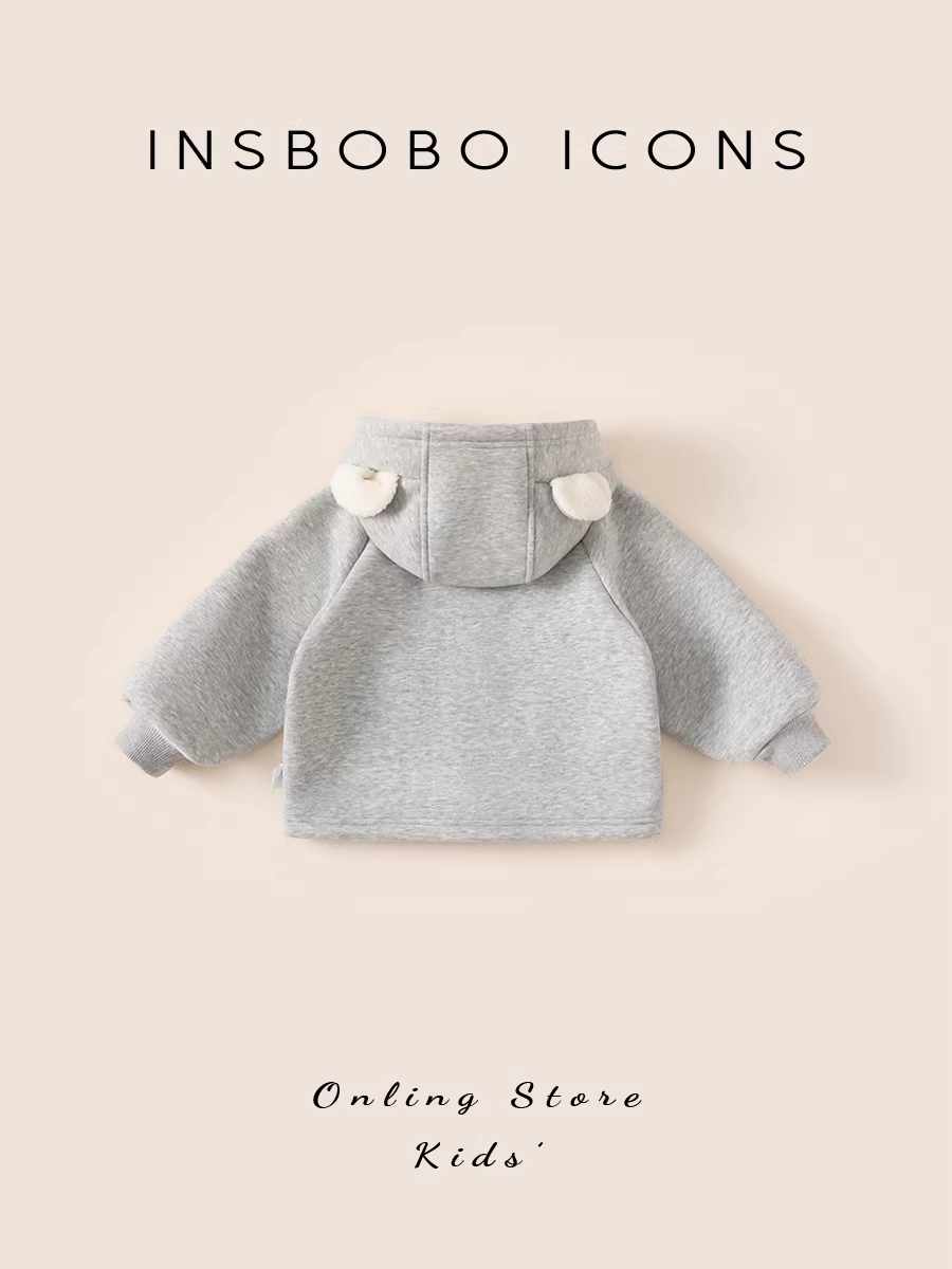 Áo khoác INSbobo dành cho bé gái kiểu mới 2025, áo khoác dày mùa đông cho bé trai, quần áo trẻ em thời trang thu đông hợp xu hướng