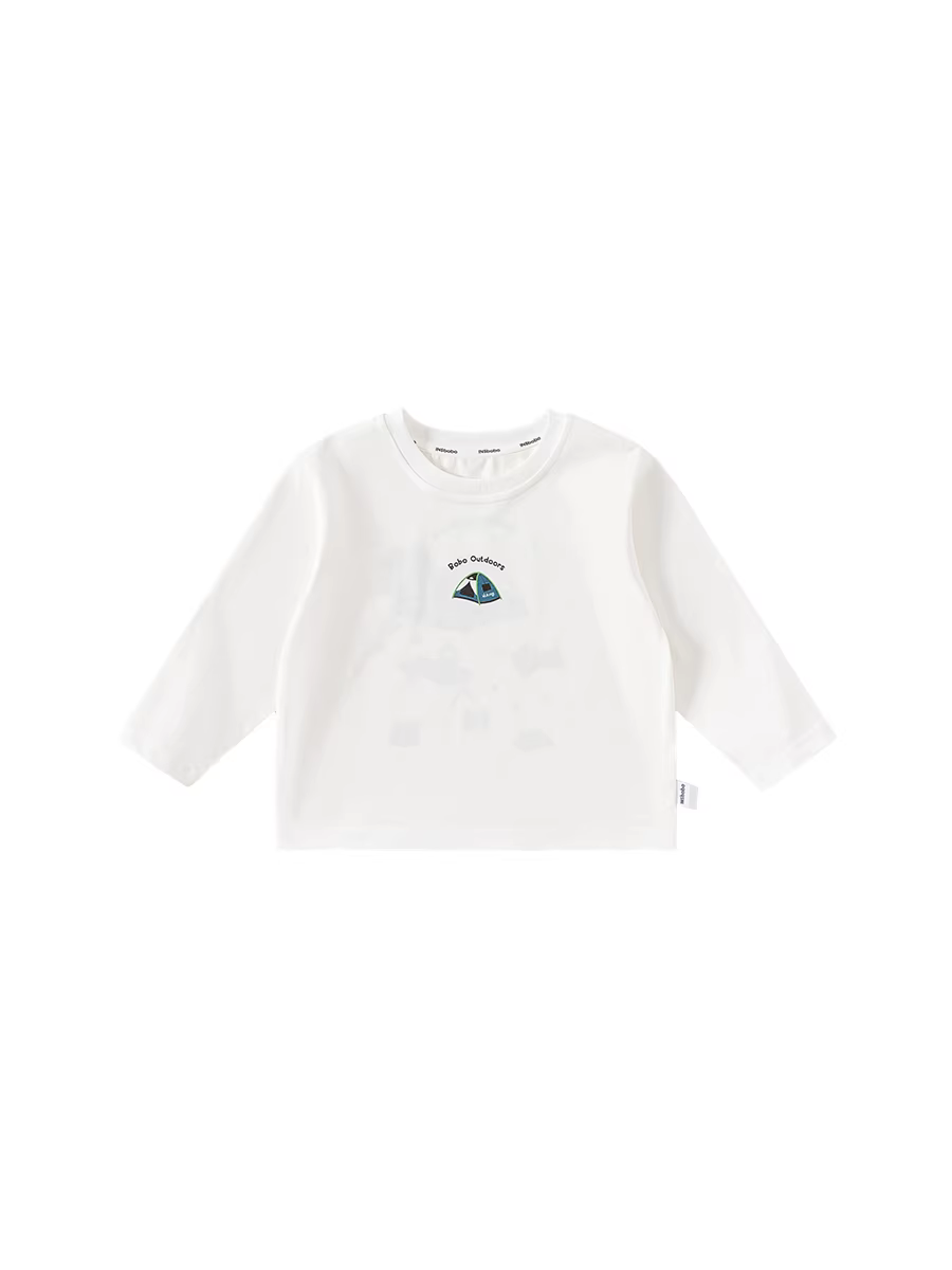 Áo thun bé trai INSbobo trang phục đầu thu 2025 áo dài tay trẻ em mới mùa thu quần áo trẻ em thời trang