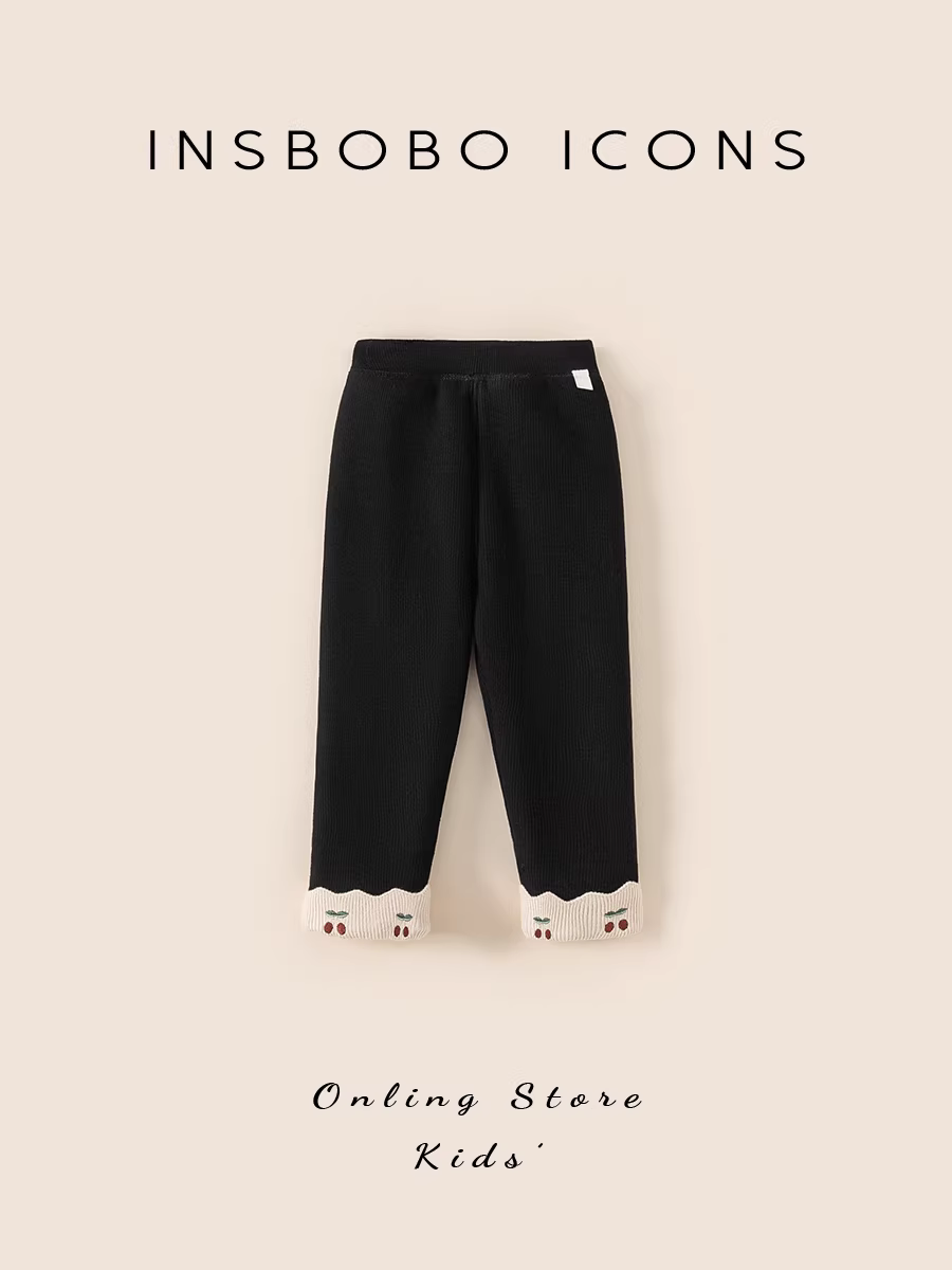 Quần bé gái INSbobo mùa đông 2025, quần legging dày giữ ấm cho bé gái, quần dài mùa thu đông