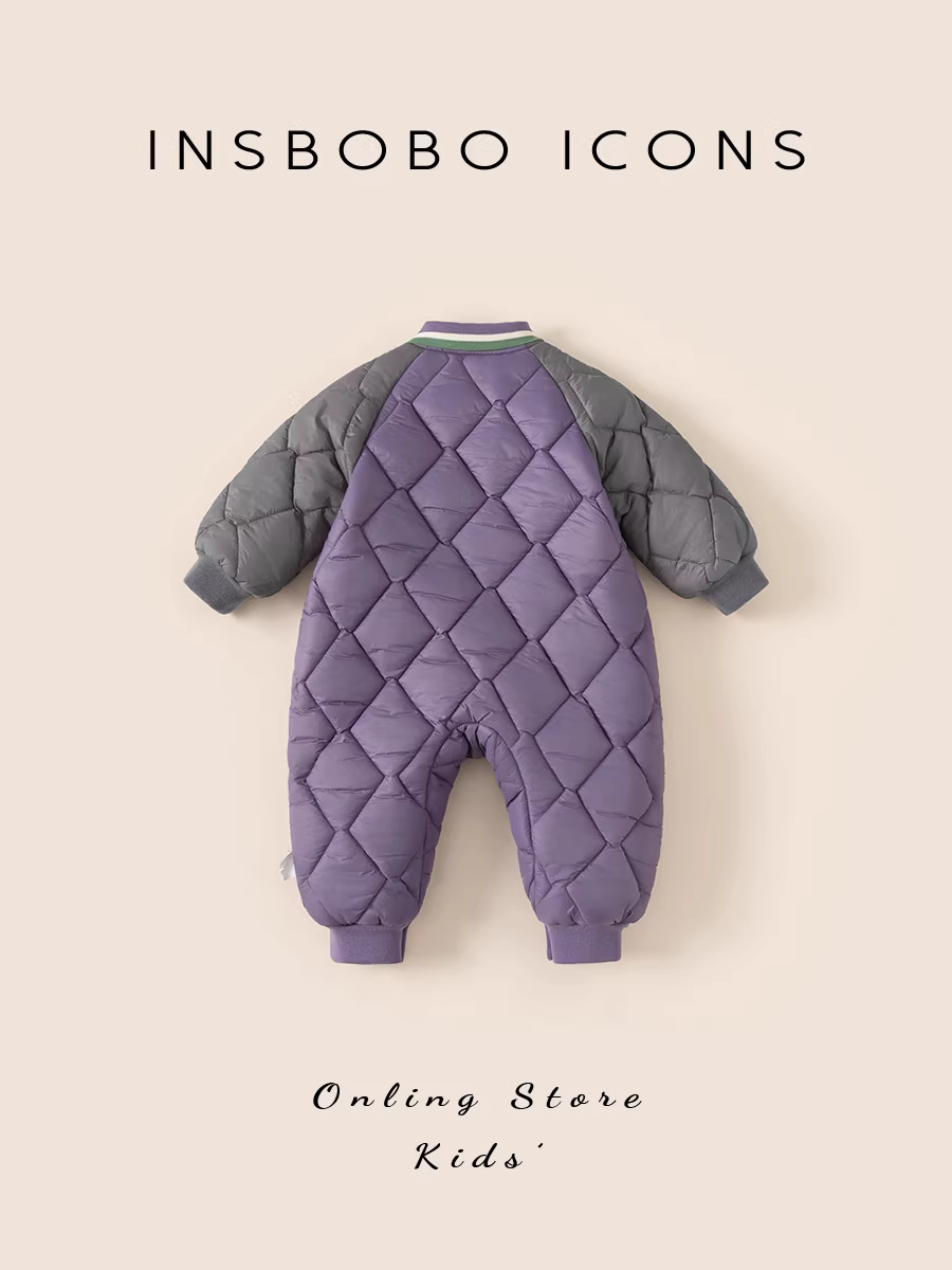 Quần áo trẻ em INSbobo thu đông 2025 kiểu mới, bộ liền thân giữ ấm mùa đông cho bé, kiểu dáng thời trang
