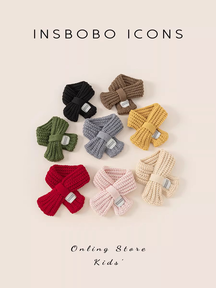 Khăn quàng cổ INSbobo cho bé mùa thu đông phong cách mới dành cho bé gái Hàn Quốc đa năng giữ ấm cổ đơn giản cho bé trai bảo vệ cổ ấm áp sành điệu