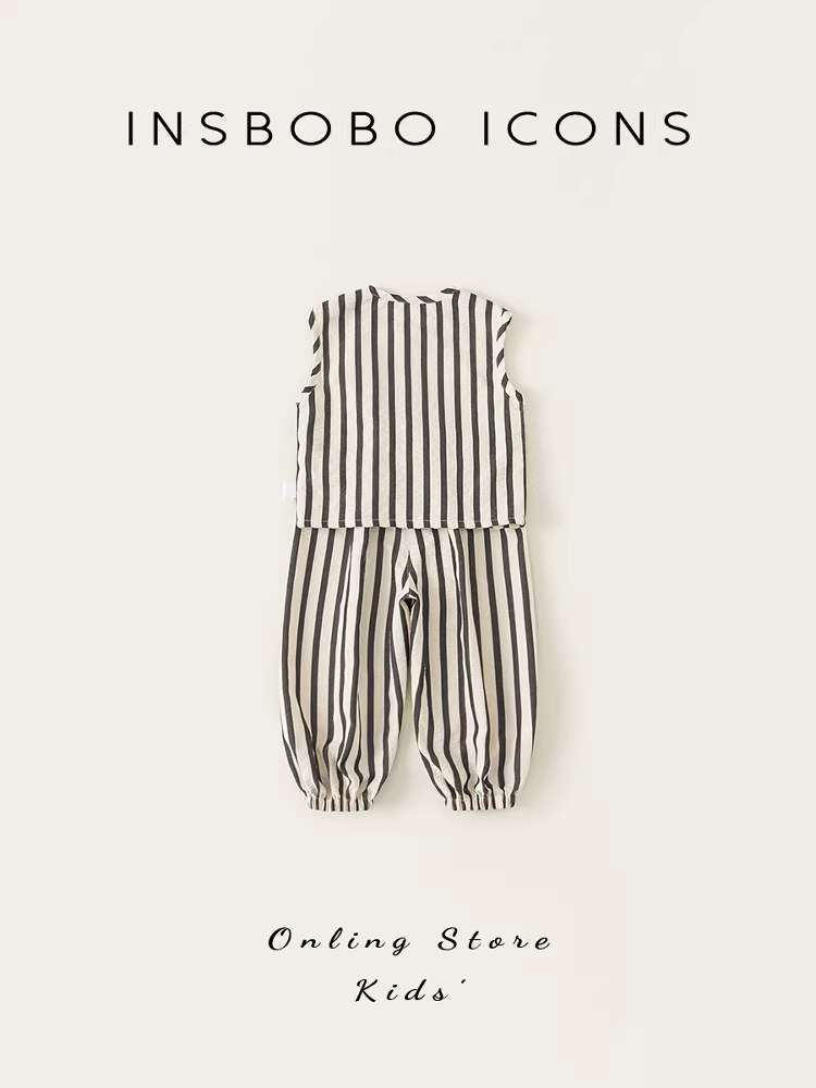 Quần áo mùa hè INSbobo cho bé trai, quần áo trẻ em hè 2025, bộ đồ hai mảnh thời trang cho bé trai