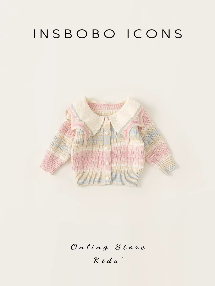 Áo len bé gái, quần áo xuân thu cho bé, áo và áo khoác mùa thu mới 2025, hàng dệt kim trẻ em, hàng dệt kim cho bé