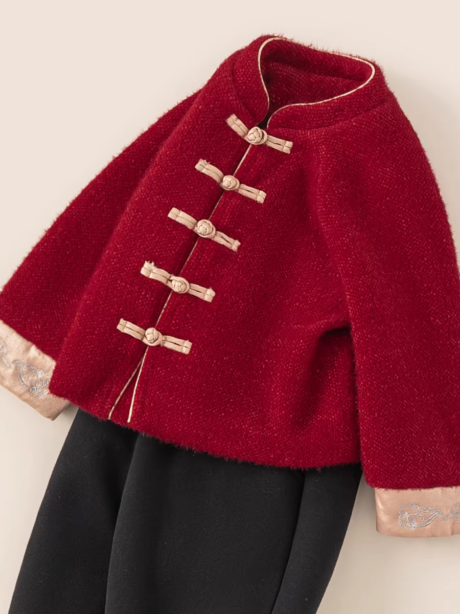 Bộ đồ Hanfu cho bé trai, trang phục lễ phục cho trẻ một tuổi, trang phục cho anh chị em, quần áo mùa đông, quần áo trẻ em, bộ đồ Đường đỏ, trang phục anh chị em theo phong cách truyền thống