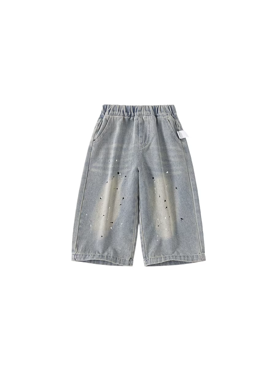 Quần trẻ em INSbobo xuân thu, quần thẳng bé gái, quần bò bé trai mới thu 2025, thời trang trẻ em