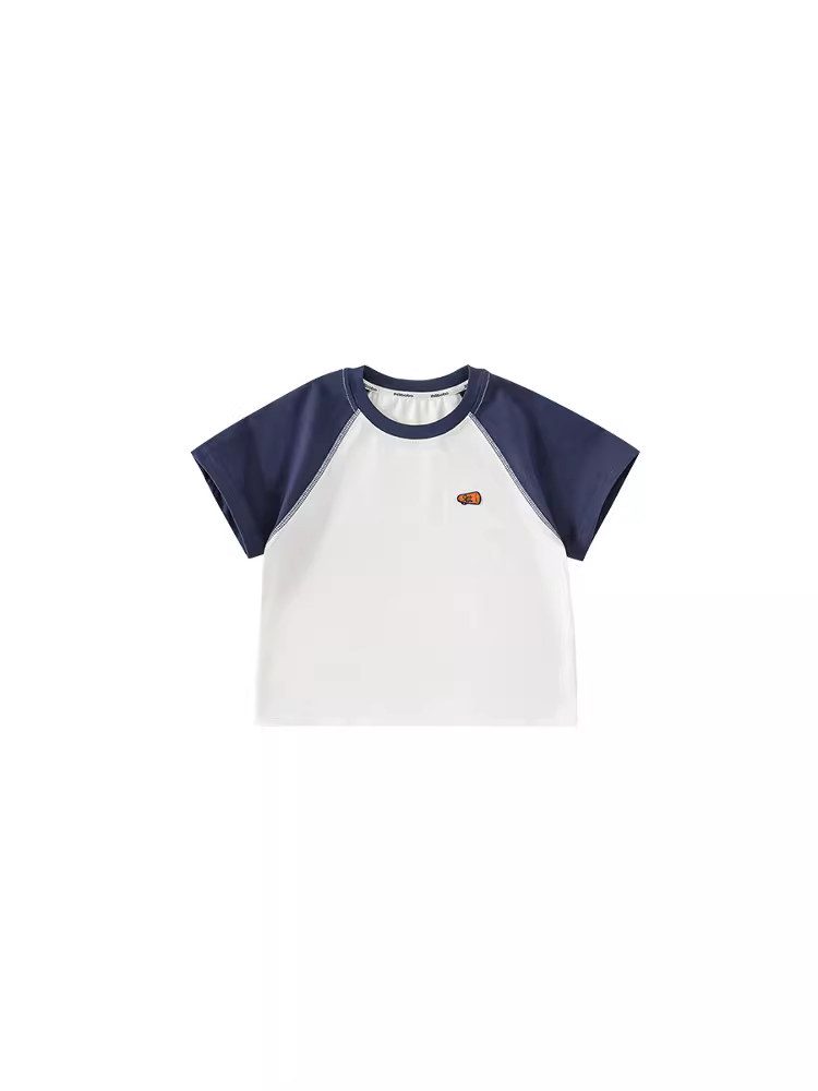INSbobo áo thun ngắn tay cho bé trai mùa hè 2025 mới Áo thun bé trai thông thường tay áo raglan đầu mùa hè đa năng