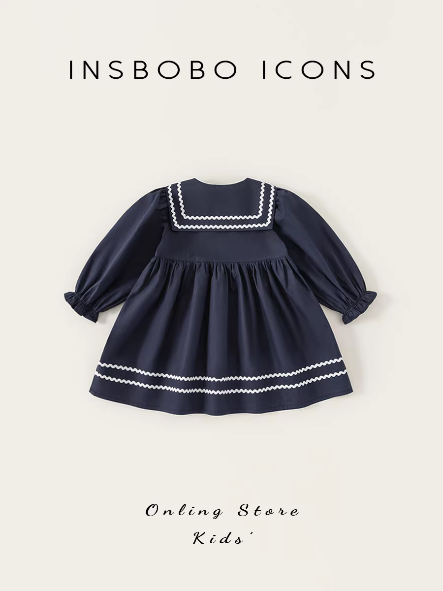 Váy bé gái INSbobo thu đông 2025 kiểu mới, váy búp bê bé gái, váy trẻ em, quần áo trẻ em xuân thu