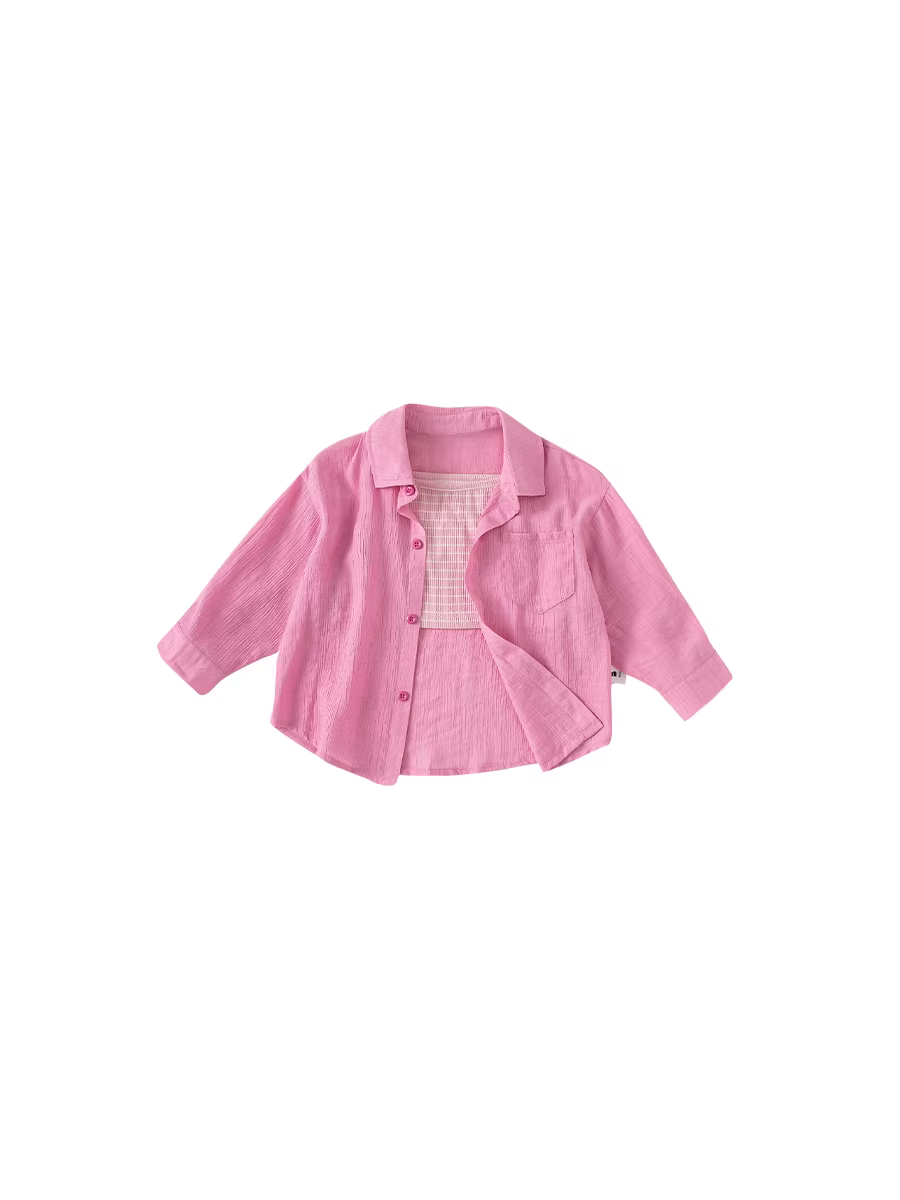 Áo sơ mi bé gái INSbobo, áo sơ mi sọc bé gái, áo kiểu thời trang cho bé gái, thời trang trẻ em xuân thu 2025 mới