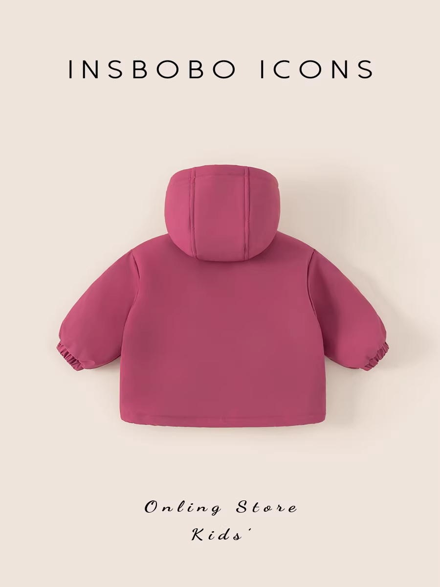 Áo khoác bé gái INSbobo thu đông 2025, áo khoác phao trẻ em mới, áo giữ ấm dày cho bé mùa đông