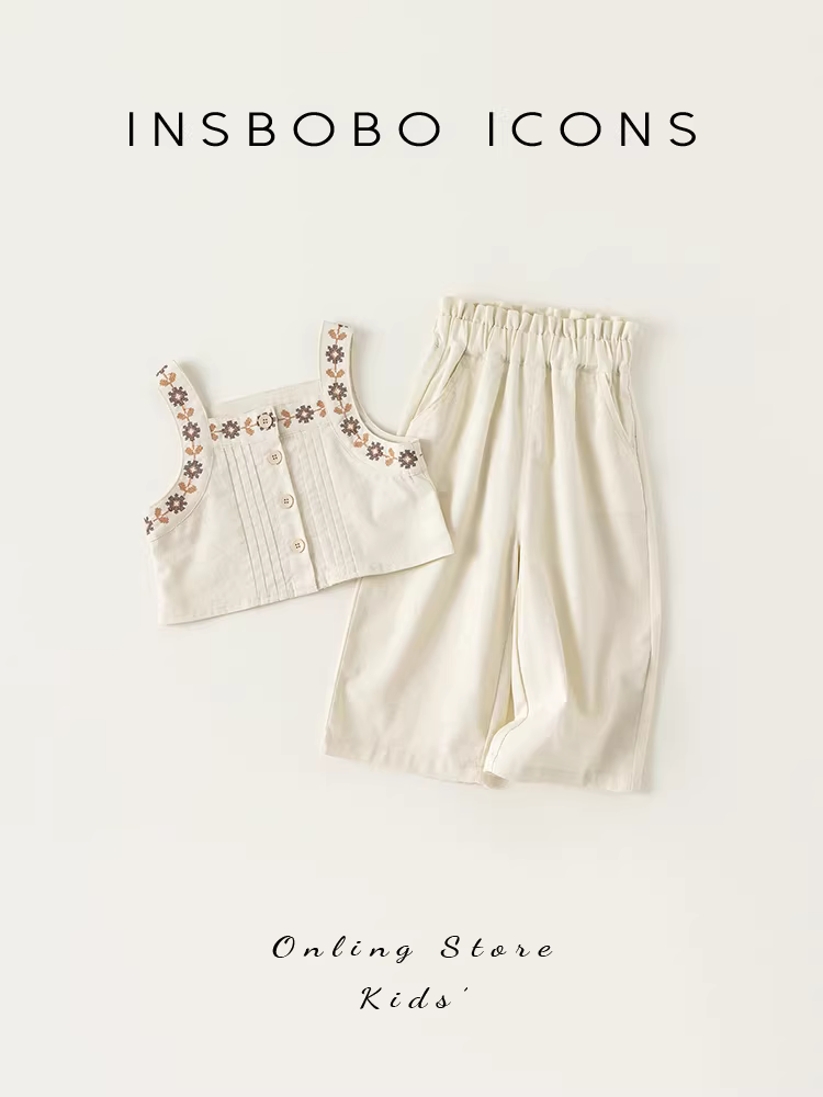 Bộ trang phục hè cho bé gái 2025, quần áo trẻ em mới thời trang và hợp xu hướng, bộ đồ cho bé gái, bộ đồ trẻ em cho bé gái nhỏ, phong cách hot trên mạng.