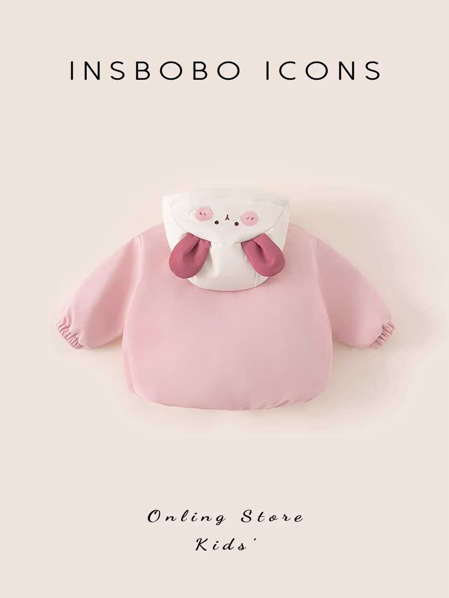 Quần áo cotton trẻ em INSbobo mùa đông 2025 kiểu mới thời trang bé gái áo ấm dày mùa thu đông