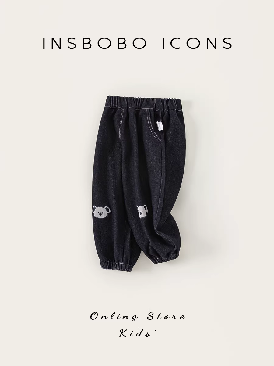 Quần bé trai INSbobo kiểu mới xuân thu 2025, quần jean bé trai, quần jogger trẻ em, quần áo mùa thu trẻ em