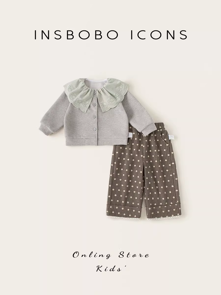 Bộ trang phục bé gái, quần áo thu đông bé gái 2025, bộ hai mảnh thu mới, trang phục trẻ em dài tay thời trang