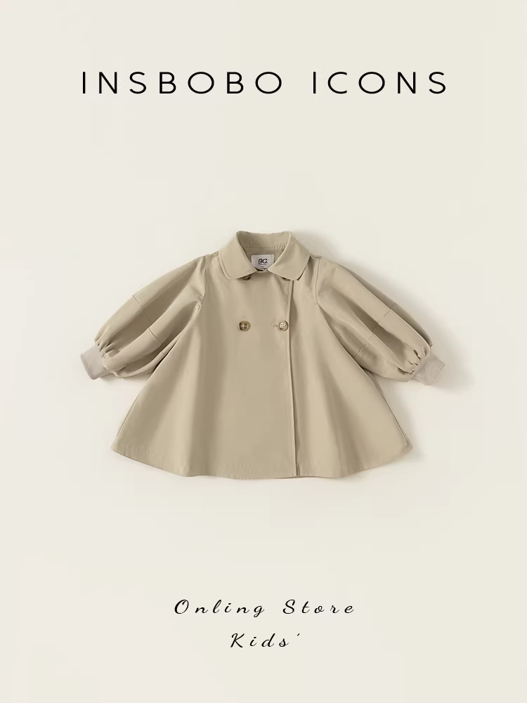 Áo khoác gió bé gái thu đông 2025 kiểu mới áo bé gái dài trung bình quần áo trẻ em mặc mùa thu