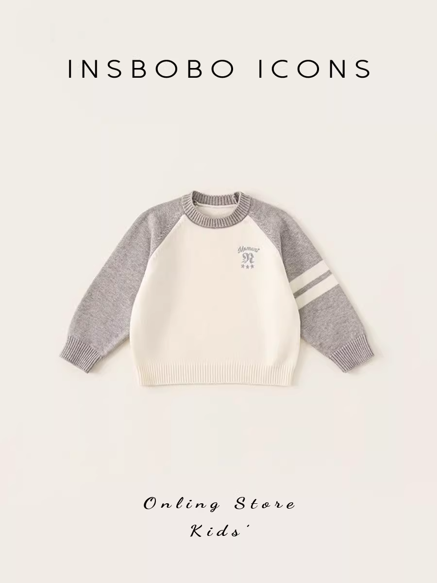Áo len bé trai INSbobo, quần áo thu đông, áo len bé gái, áo trẻ em, thời trang mới 2025 cho trẻ mới biết đi, kiểu dáng hợp xu hướng