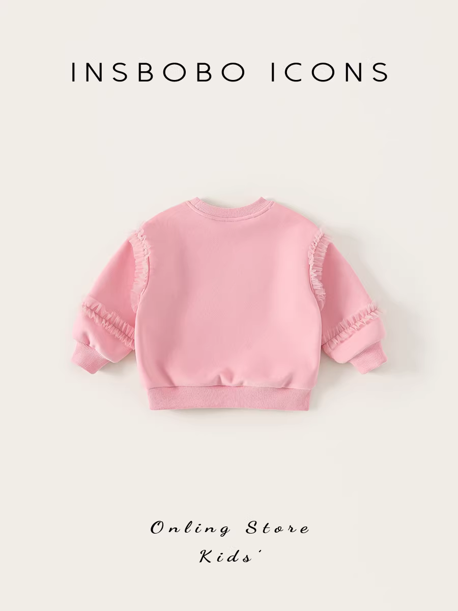 Áo thun bé gái INSbobo mùa thu áo dài tay trẻ em 2025 xuân thu mới thời trang quần áo trẻ em