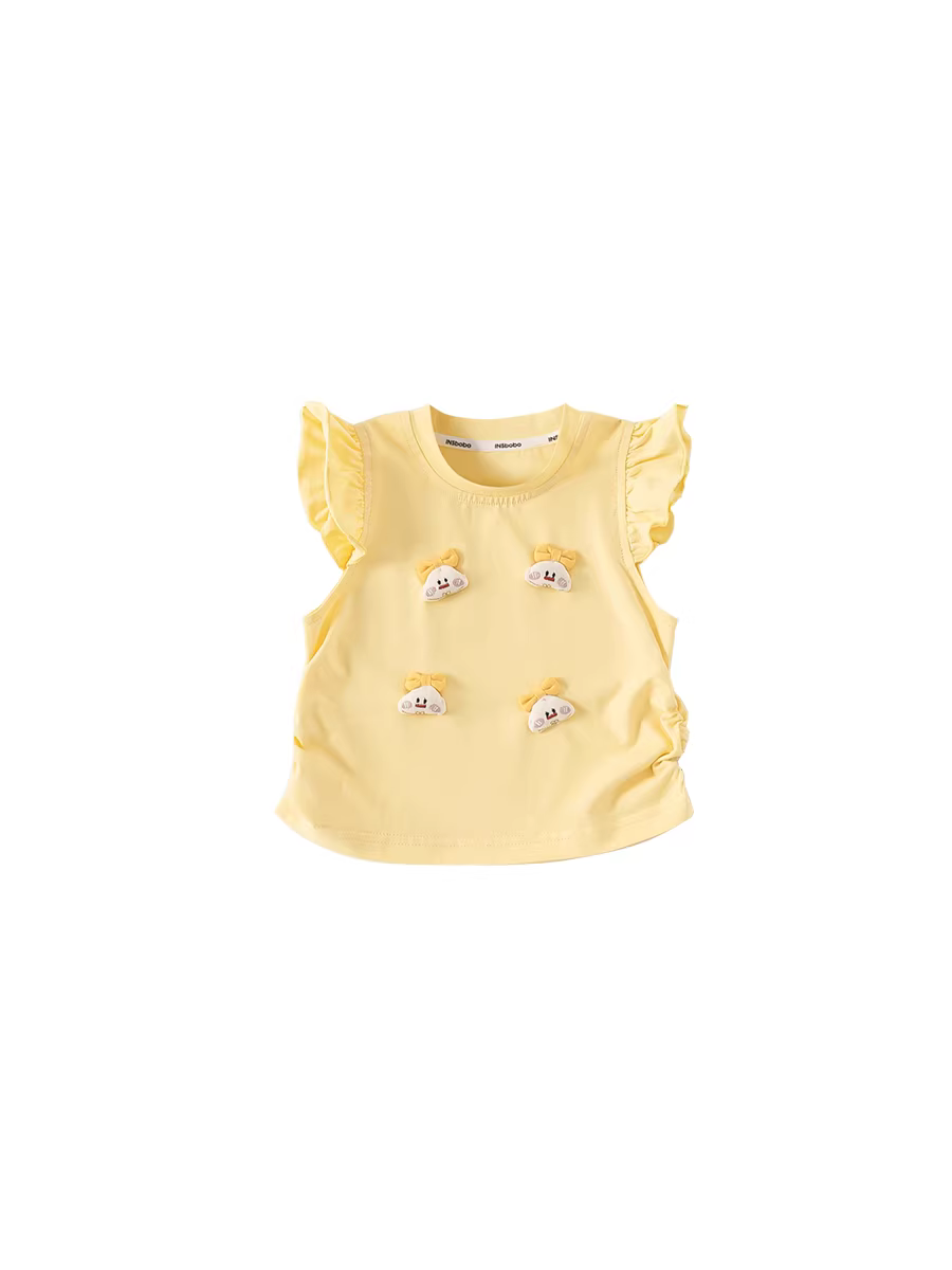 INSbobo áo thun ngắn tay trẻ em mùa hè 2025 kiểu mới dành cho bé gái, áo bé gái, quần áo mùa hè cho bé, quần áo trẻ em