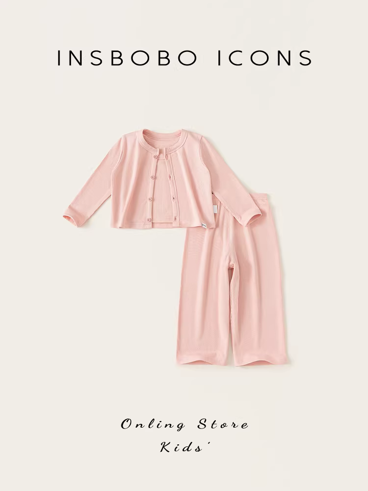 Bộ trang phục thu đông INSbobo cho bé gái 2025 kiểu mới, bộ hai mảnh, áo gile trẻ em, phong cách giản dị và thời trang