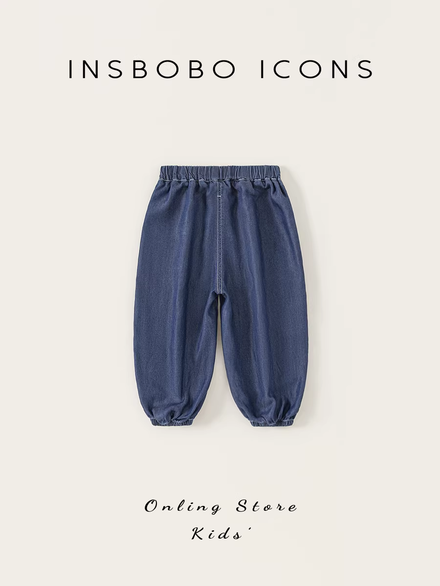 Quần bé trai INSbobo hè 2025, quần jean bé trai mới, quần chống muỗi trẻ em, quần mỏng mùa hè cho bé, kiểu dáng thời trang