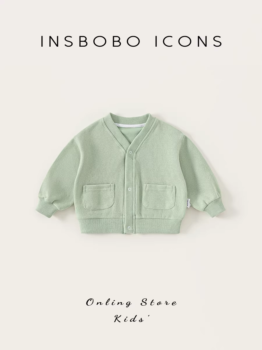 Áo khoác trẻ em INSbobo thu đông 2025 kiểu mới, áo cardigan bé trai và bé gái, quần áo trẻ em mùa xuân thu, đa năng